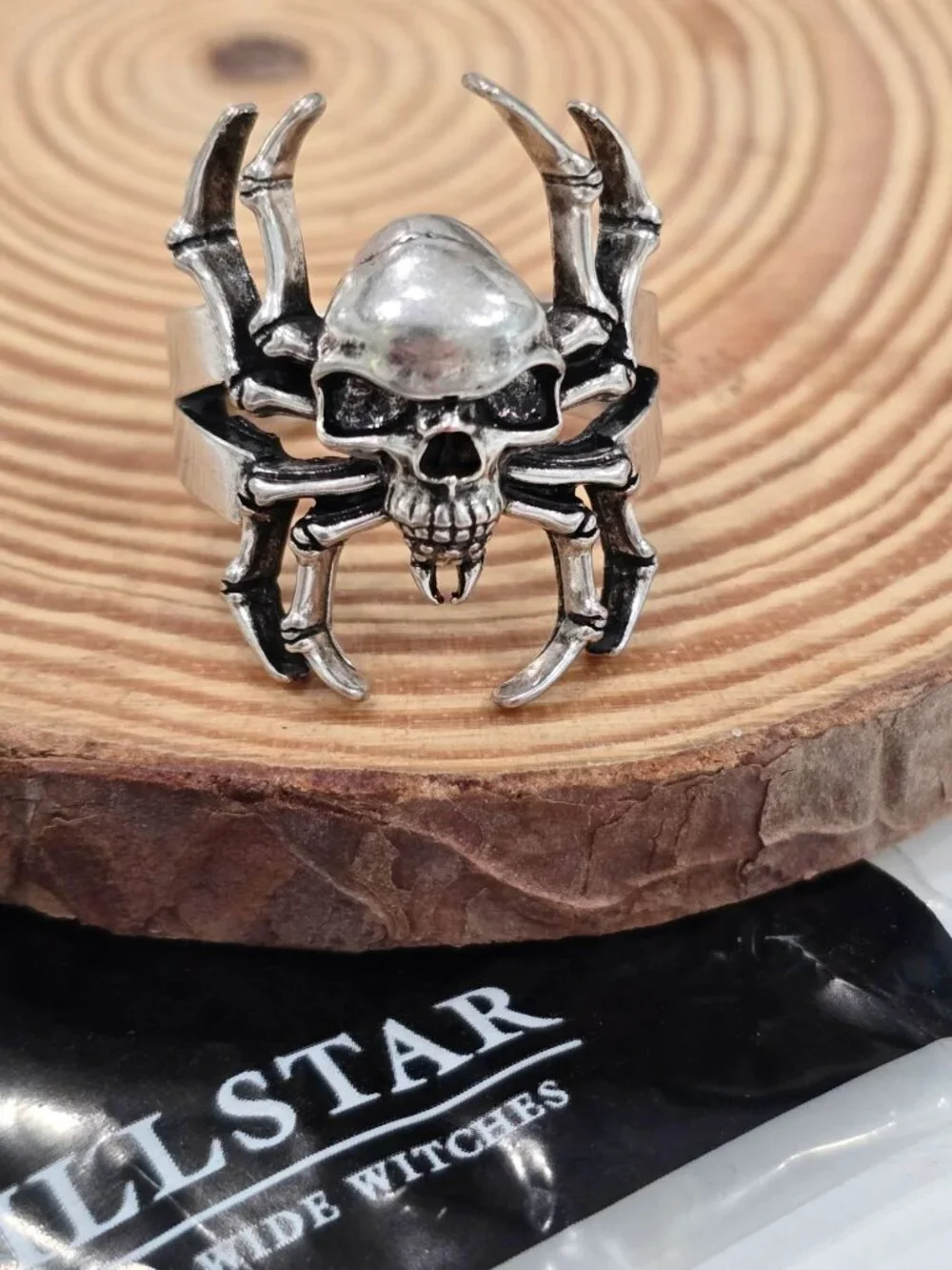 Killstar ✦ Deadly Spider Ring ✦ Silver Skull‑Spider Gothic Statement Design 8